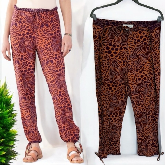 Sundance Orange and Purple Tropical Lightweight Vacation Joggers Women's Size M - Picture 1 of 10